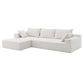 Modern Minimalist Modular Chaise Sectional Sofa Couch, White or Green 109" - Revel Sofa 