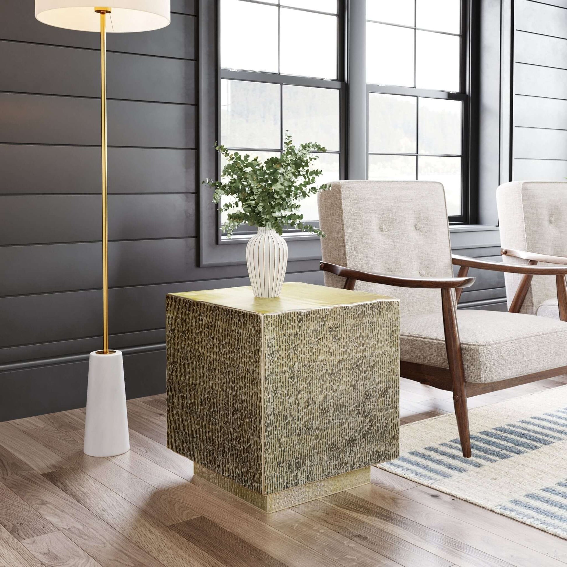 Mono Side End Accent Table in Gold - Revel Sofa 