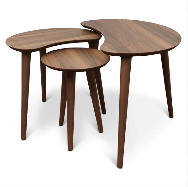 Moon MCM Wood Nesting End Tables (3pc) - Revel Sofa 