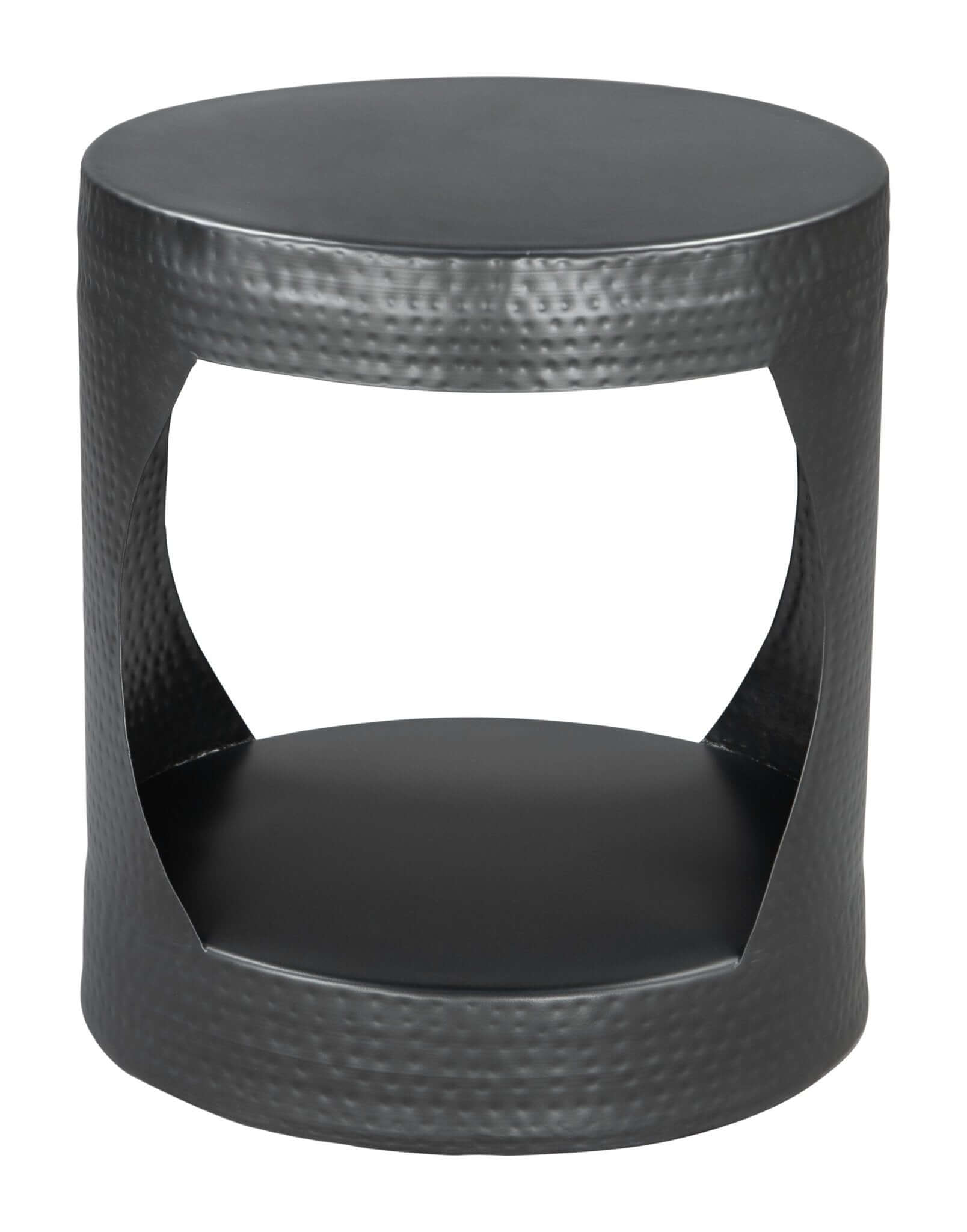 Nuuk Cylindrical Iron Side End Table in Black - Revel Sofa 
