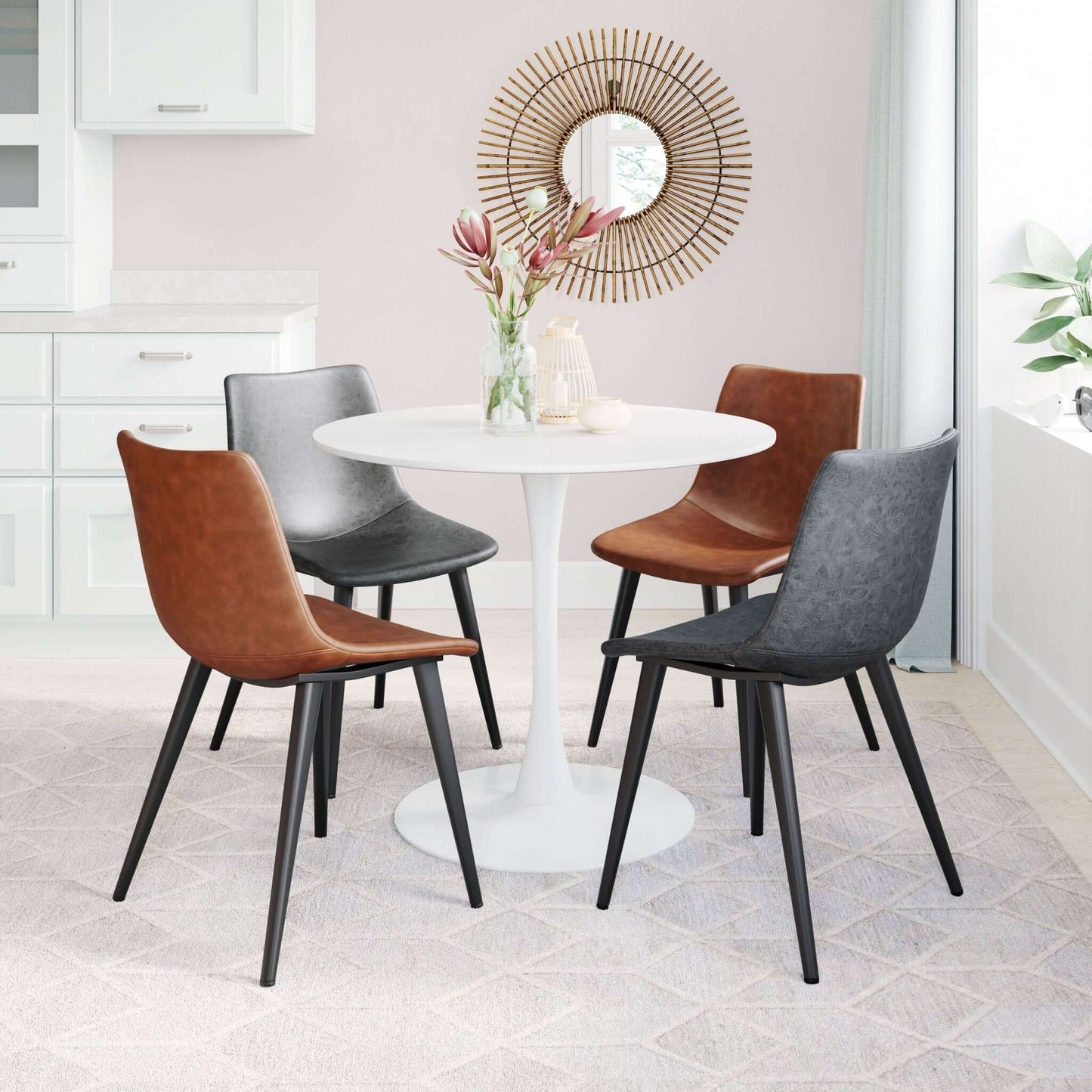 Opus Round Top Dining Table in Variety of Colors - Revel Sofa 