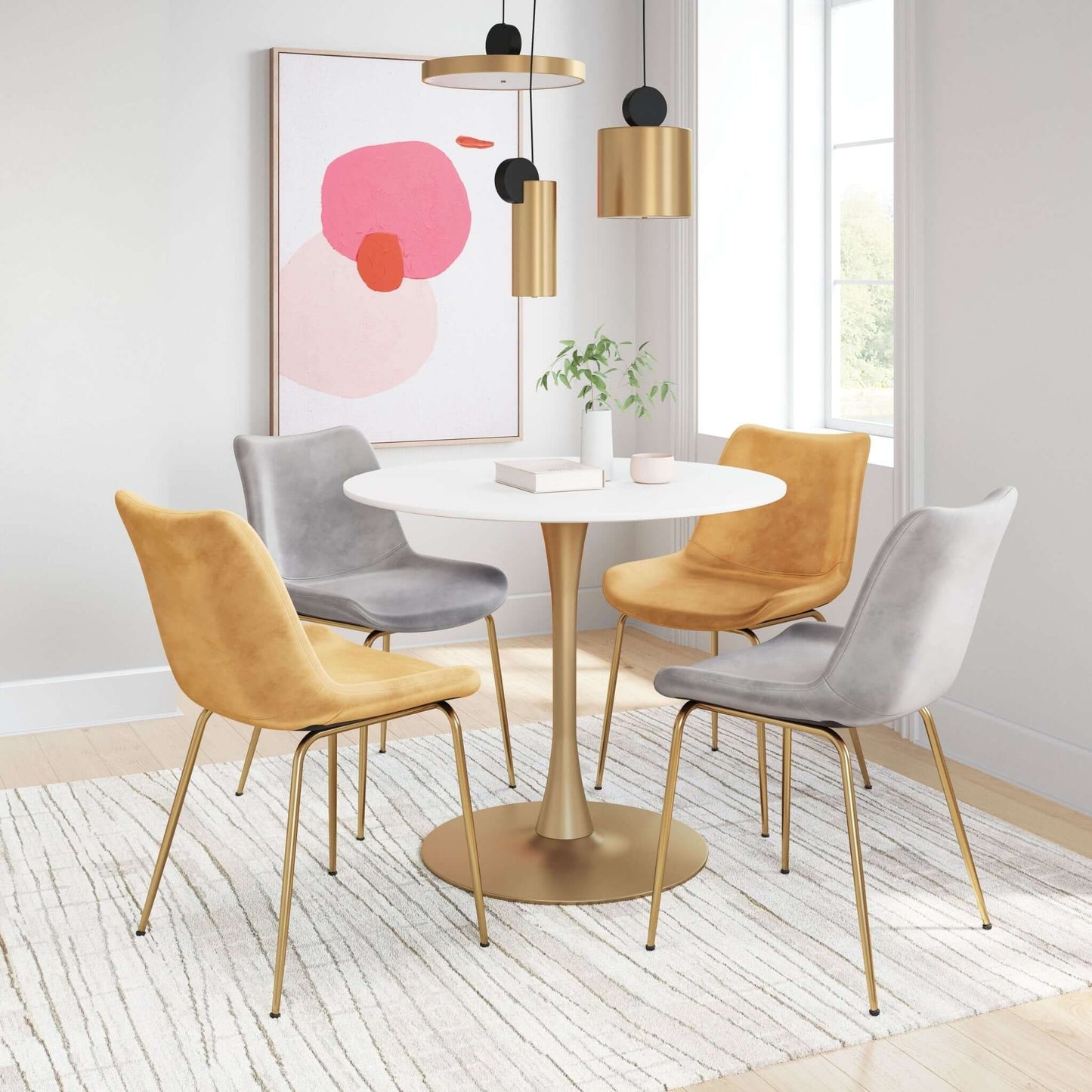 Opus Round Top Dining Table in Variety of Colors - Revel Sofa 