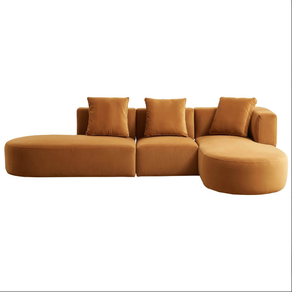 Orby Modern Velvet Dual Chaise Sectional Sofa - Revel Sofa 