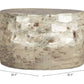 Pam Cylindrical Coffee Center Table, Antique Beige 31" - Revel Sofa 