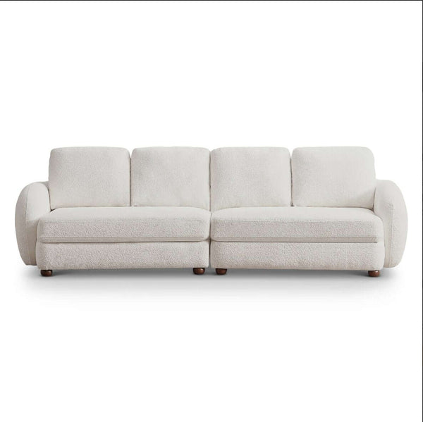 Paton MCM Style Boucle Fabric 4 Seater Sofa 114” - Revel Sofa 