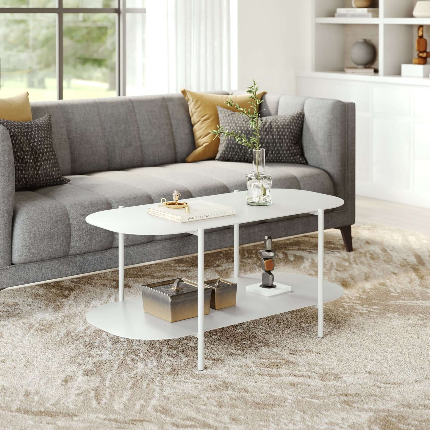 Pullman 2 Tiered Steel Center Coffee Table - Revel Sofa 