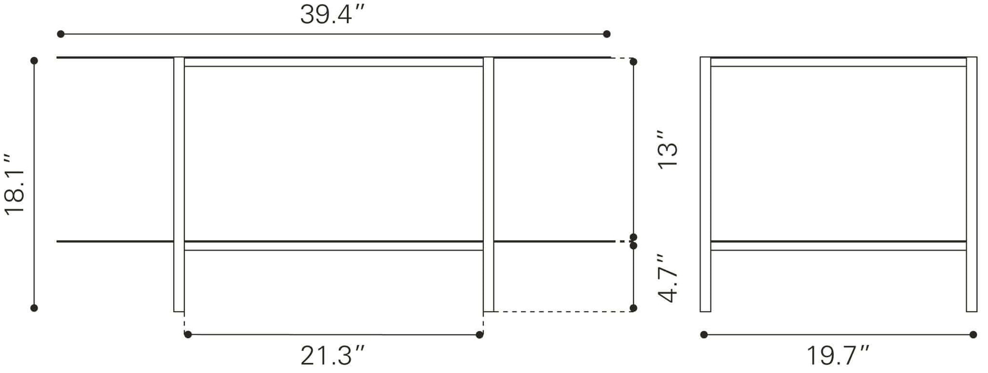 Pullman 2 Tiered Steel Center Coffee Table - Revel Sofa 