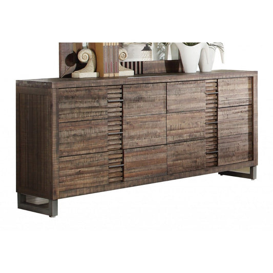 Reclaimed Oak Solid Wood Dresser w/ Six Drawers 68" - Revel Sofa 