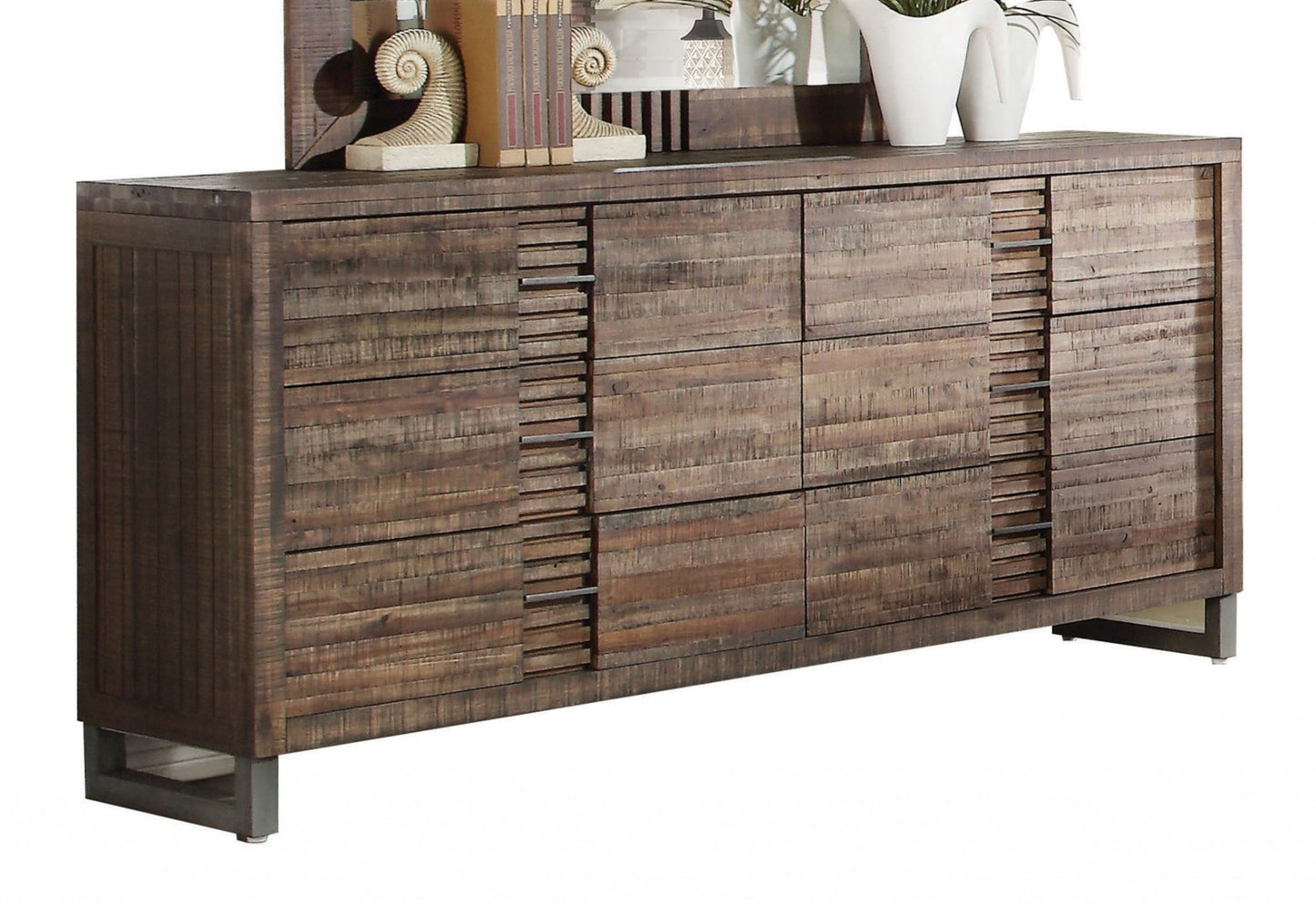 Reclaimed Oak Solid Wood Dresser w/ Six Drawers 68" - Revel Sofa 