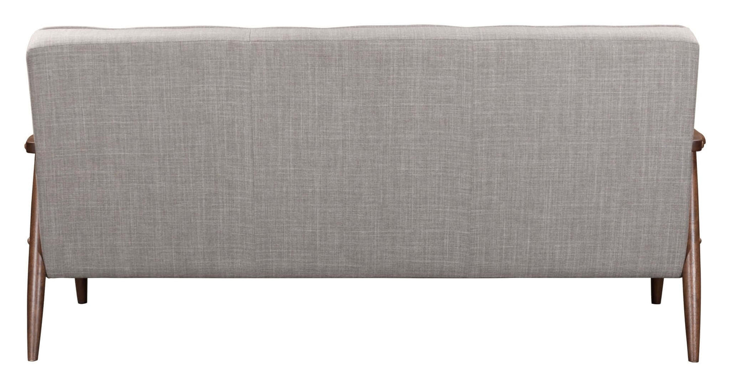 Rocky MCM Style Button Tufted Sofa in Gray 68” - Revel Sofa 