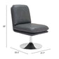 Rory Faux Leather Armless Swivel Lounge Chair - Revel Sofa 