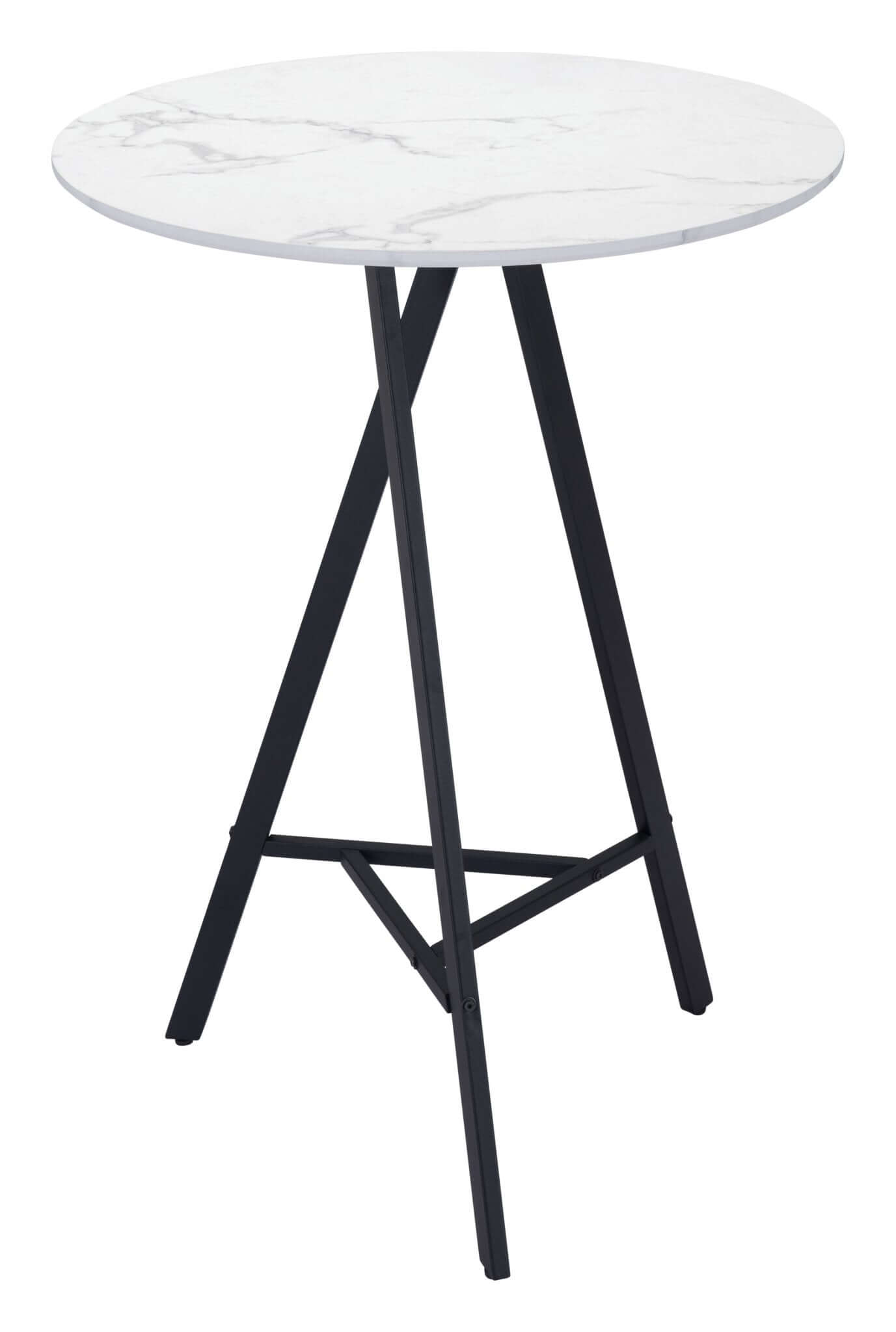 Rouen Round Marble Bar Table Top, White - Revel Sofa 