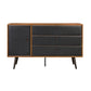 Solid Wood Three Drawer Double Dresser in Brown And Black 63" - Revel Sofa 