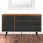 Solid Wood Three Drawer Double Dresser in Brown And Black 63" - Revel Sofa 
