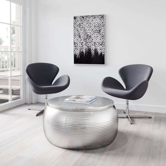 Solo Metallic Round Coffee Center Table With Storage - Revel Sofa 