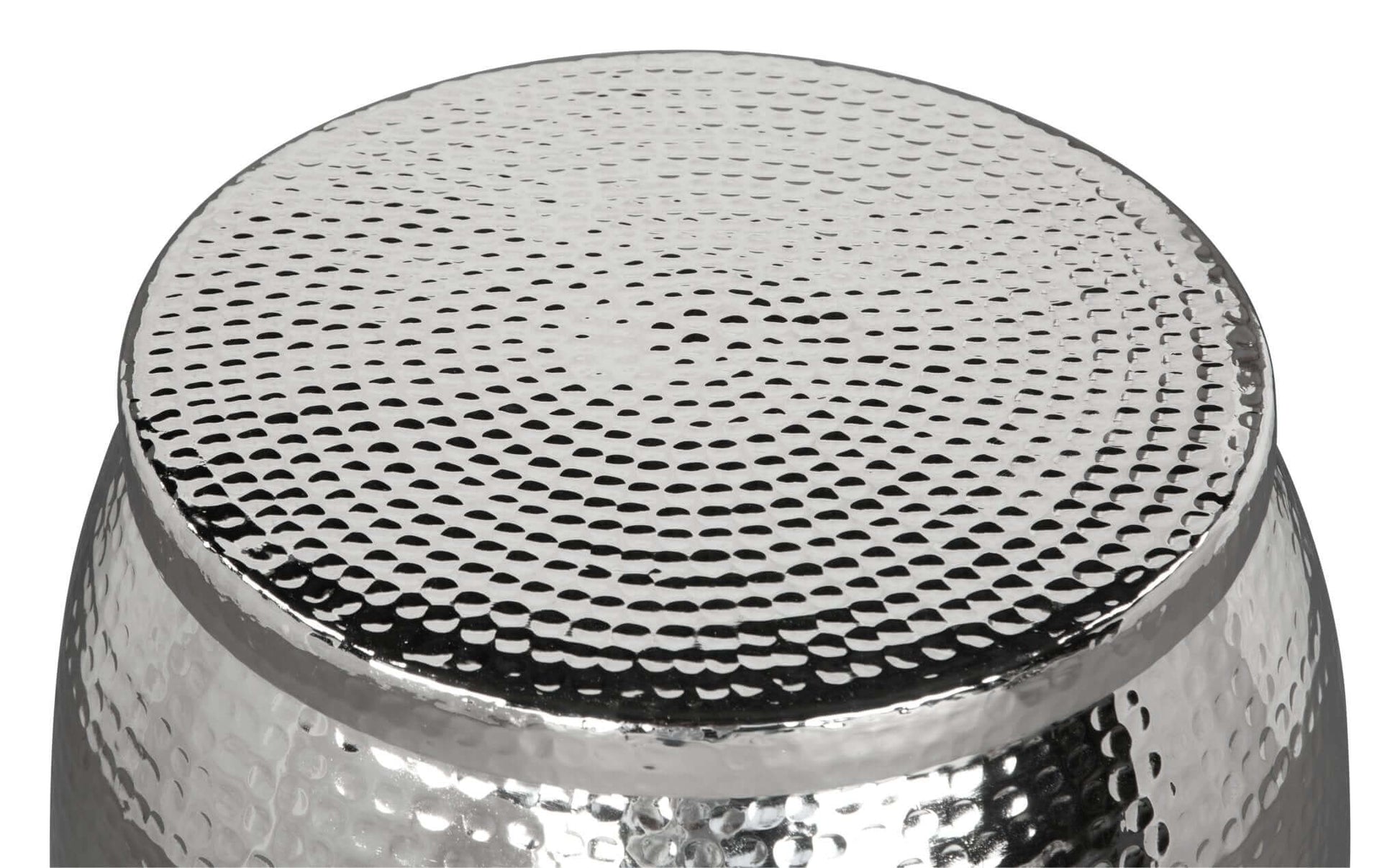 Solo Metallic Round Side Table Storage, Silver - Revel Sofa 