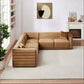 Solo Modern Tufted Corner Sectional Sofa, Boucle or Velvet 104" - Revel Sofa 