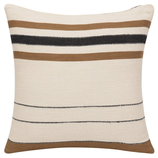 Striped Cotton Zippered Throw Pillow (20" X 20") - Revel Sofa 