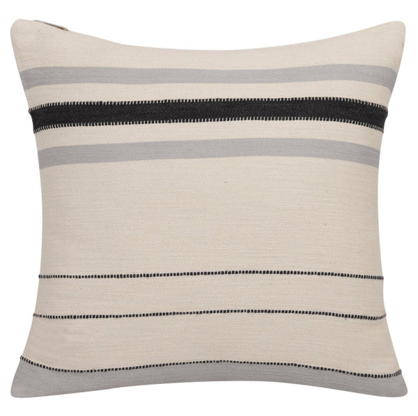 Striped Cotton Zippered Throw Pillow (20