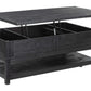 Surat Lift-Top Storage Rectangular Wood Coffee Table, Black - Revel Sofa 