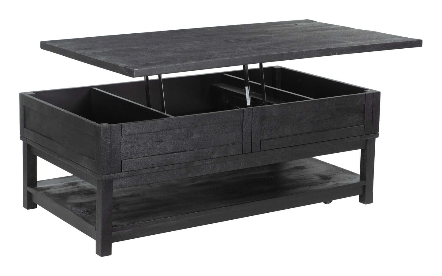 Surat Lift-Top Storage Rectangular Wood Coffee Table, Black - Revel Sofa 