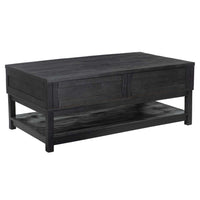 Surat Lift-Top Storage Rectangular Wood Coffee Table, Black - Revel Sofa 