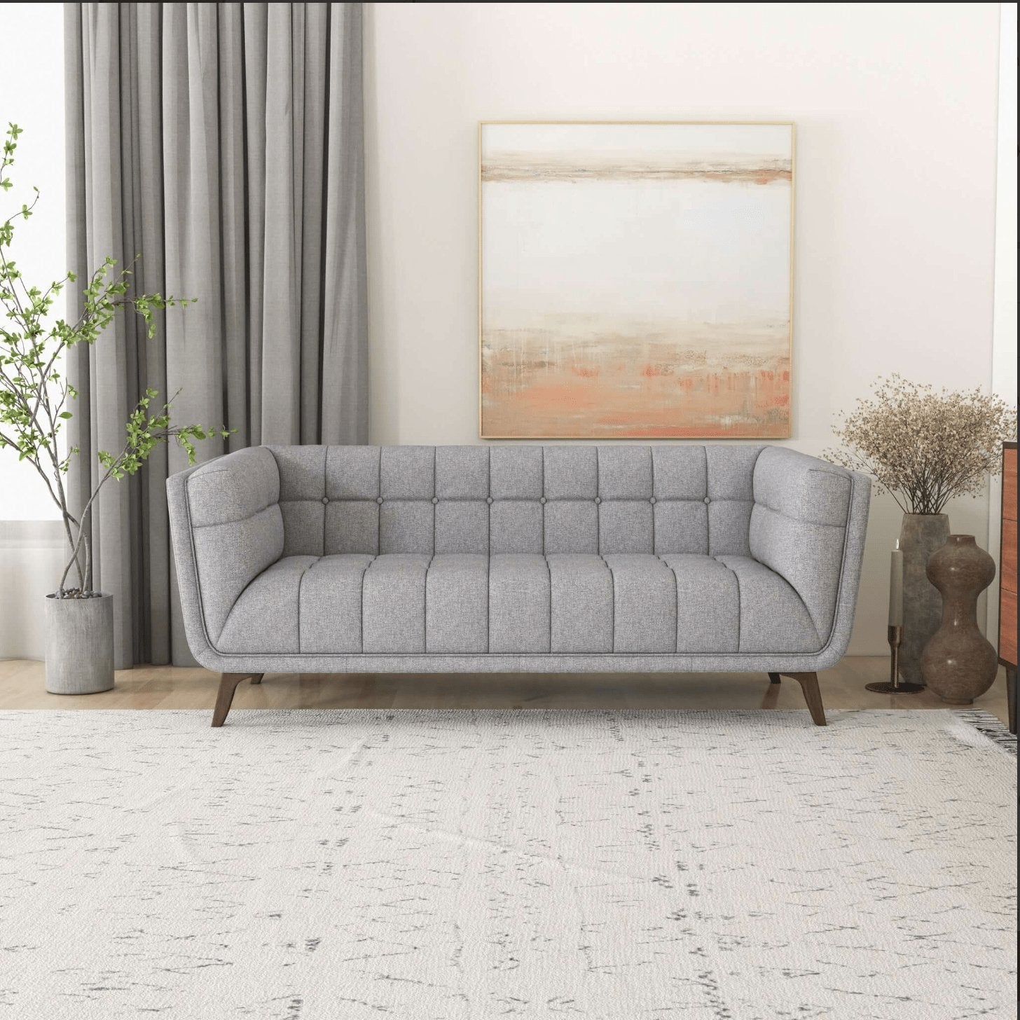 Addison MCM Styled Tufted Sofa Couch 86” - Revel Sofa 