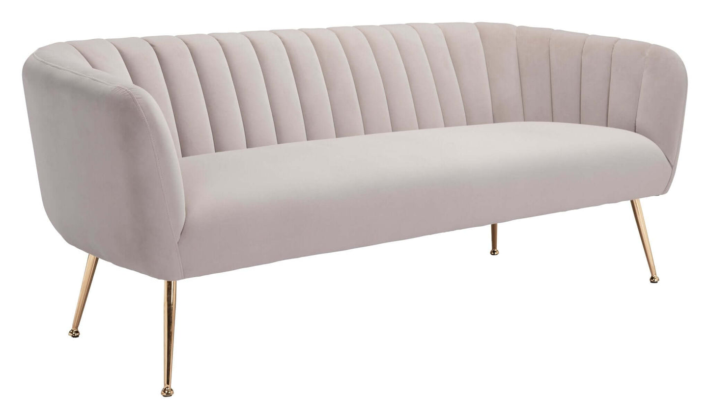 Deco Luxury Sofa in Color Beige or Gray 70” - Revel Sofa 