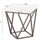 Tintern Geometric End Table Marble Top, Bronze Base - Revel Sofa 