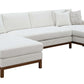 Valiant MCM U-Shape Sectional Dual Chaise Sofa, Ivory Chenille 127" - Revel Sofa 