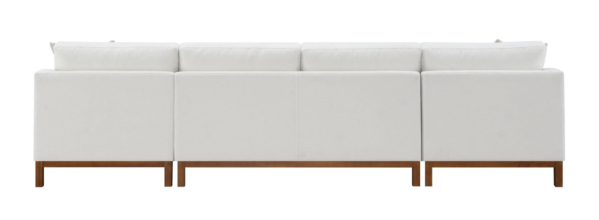 Valiant MCM U-Shape Sectional Dual Chaise Sofa, Ivory Chenille 127" - Revel Sofa 