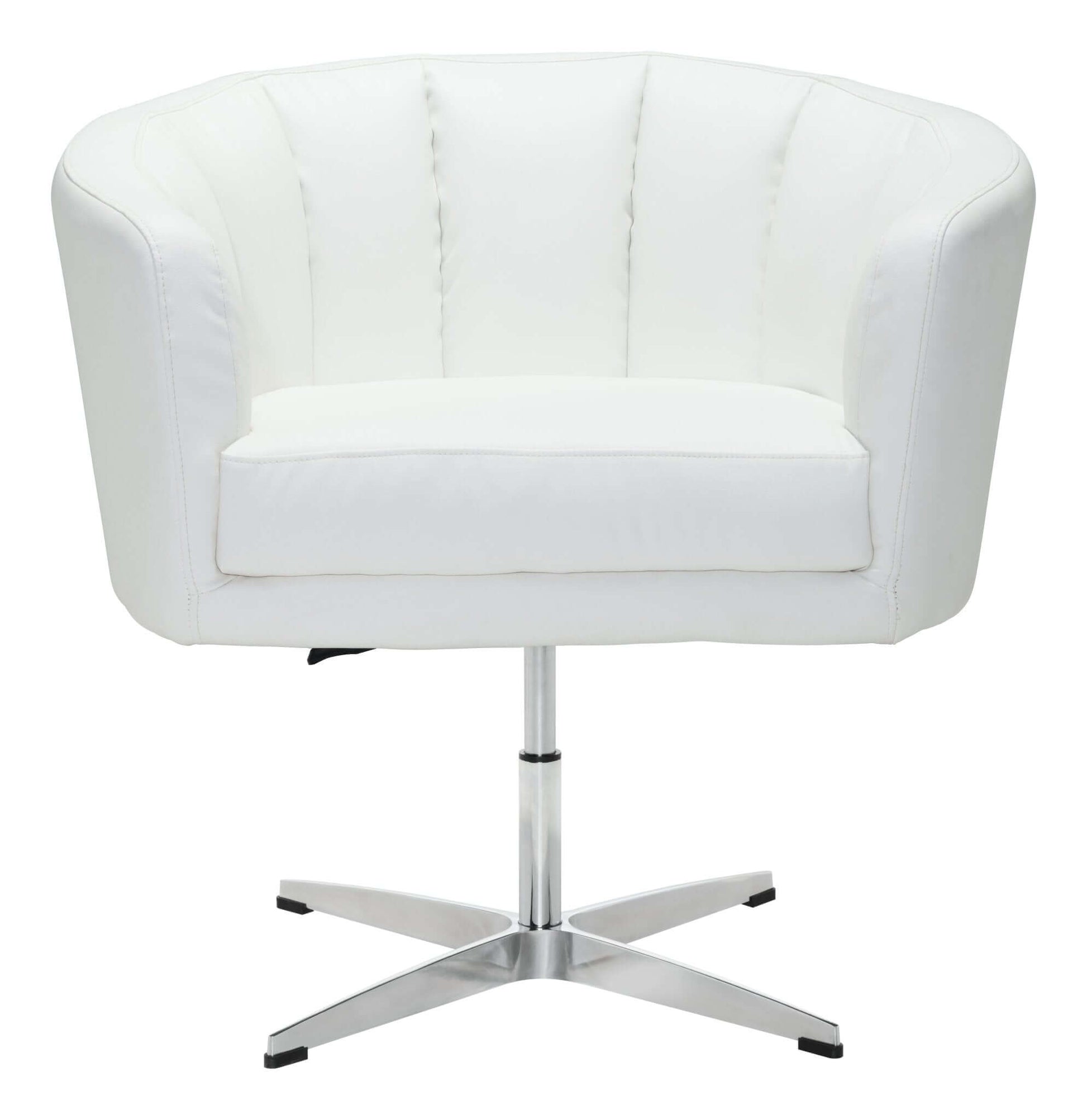 Wilshire Adjustable Channel Tufted Accent Swivel Chair, White or Brown - Revel Sofa 