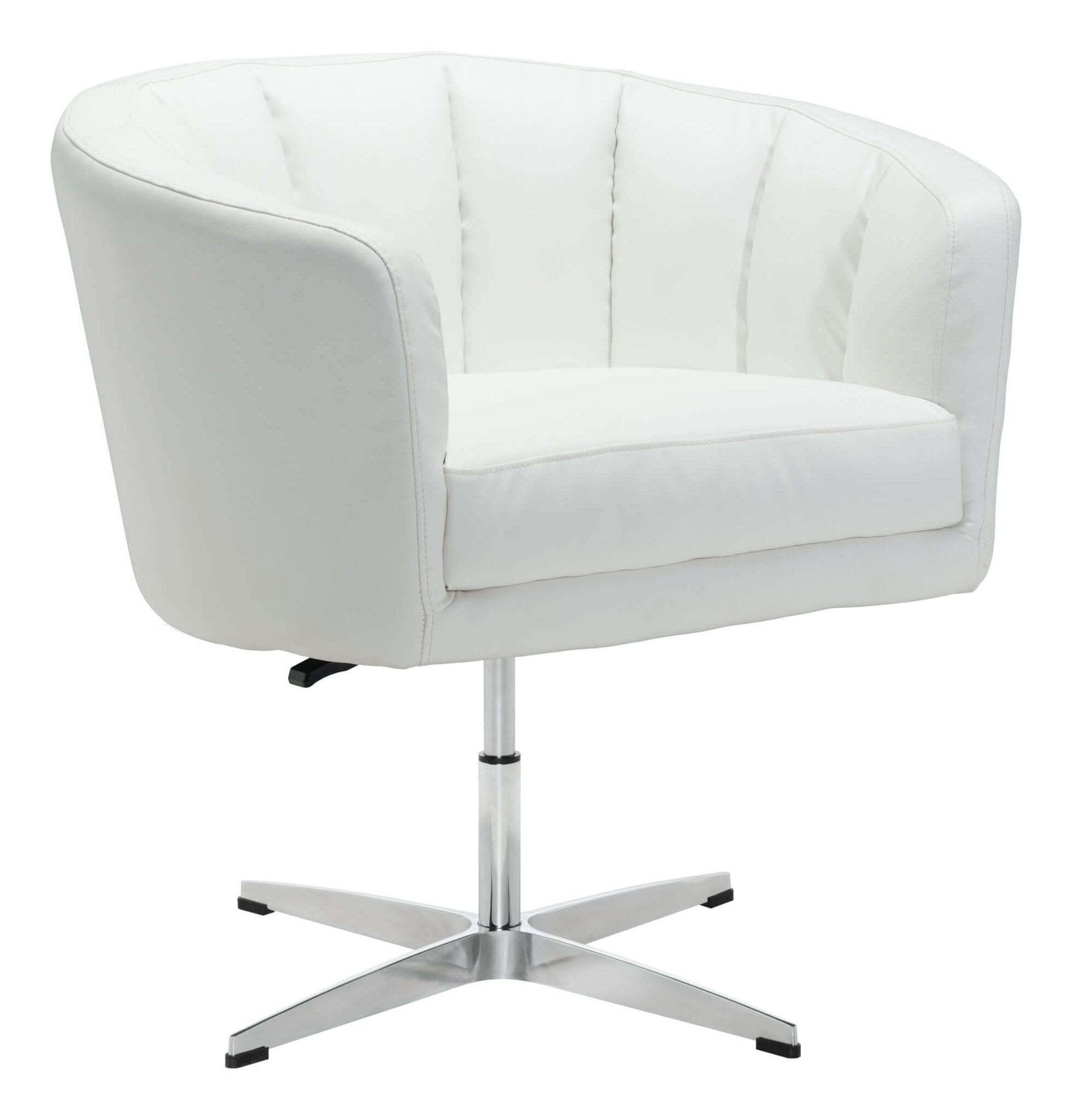 Wilshire Adjustable Channel Tufted Accent Swivel Chair, White or Brown - Revel Sofa 
