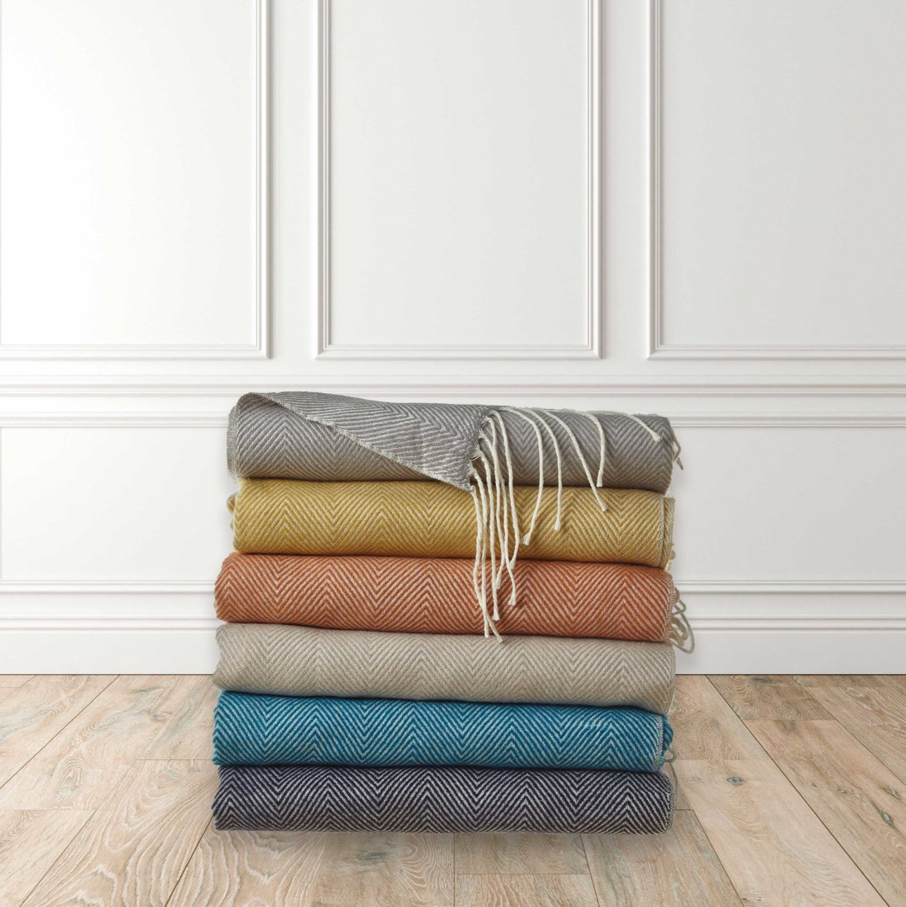Woven Acrylic Solid Color Throw Blanket in Various Color Options